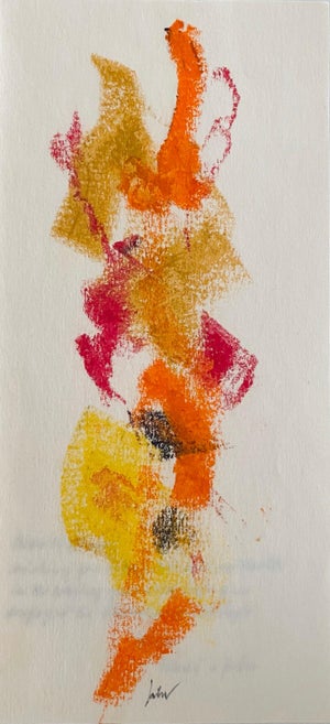 John Von Wicht, Abstract Pastel Crayon Drawing Color Abstract, Seasonal Letter John Von Wicht