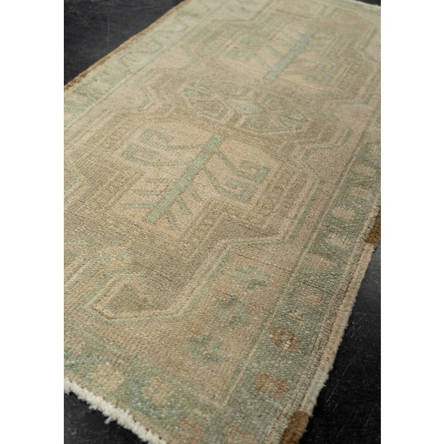 Textile Turkish Mini Rug Oriental Hand Knotted Vintage Rug 1'9" x 3'3" #21051 For Sale - Image 7 of 8