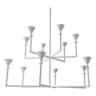Bourgeois Boheme Atelier Plaster of Paris Uplight Chandelier, Vincennes Royal For Sale