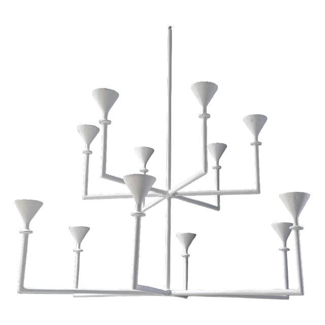 Bourgeois Boheme Atelier Plaster of Paris Uplight Chandelier, Vincennes Royal For Sale