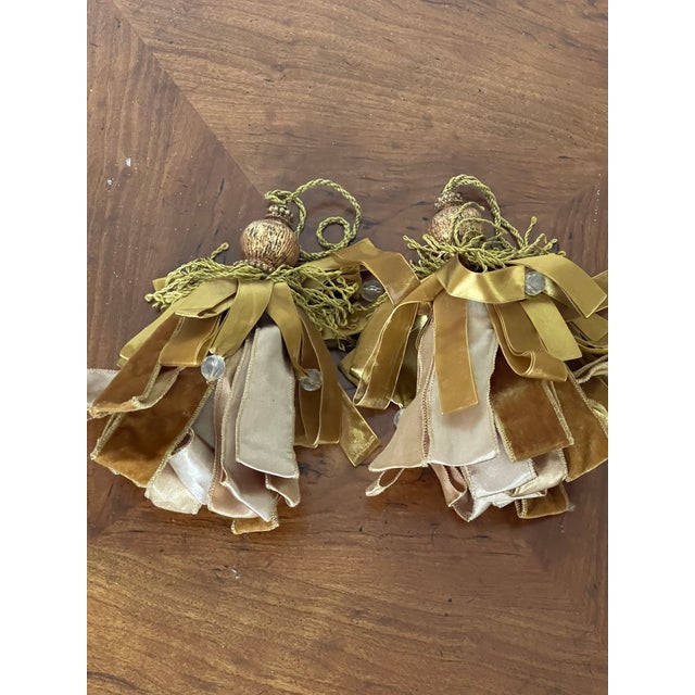Gorgeous Pair of Vintage Silk Velvet Tassels For Sale - Image 4 of 4