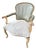 19th Century Louis XVI Style Blue Fauteuil For Sale
