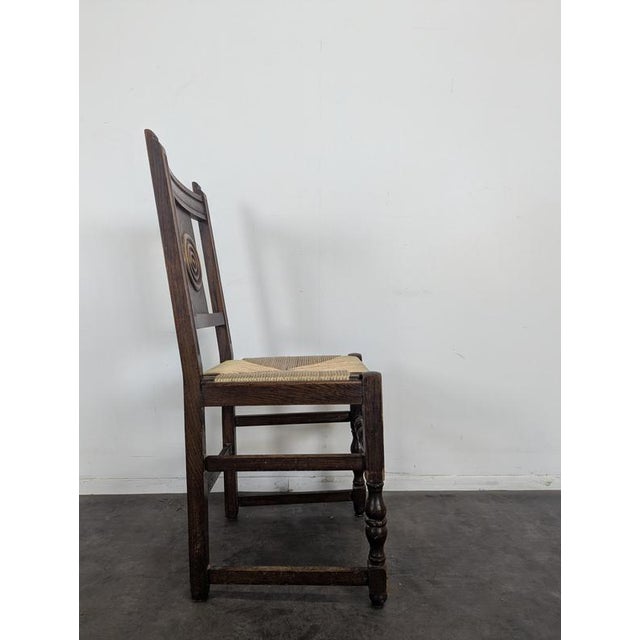 Oak Chairs in the style of Dudouyt, Set of 6 For Sale - Image 6 of 8