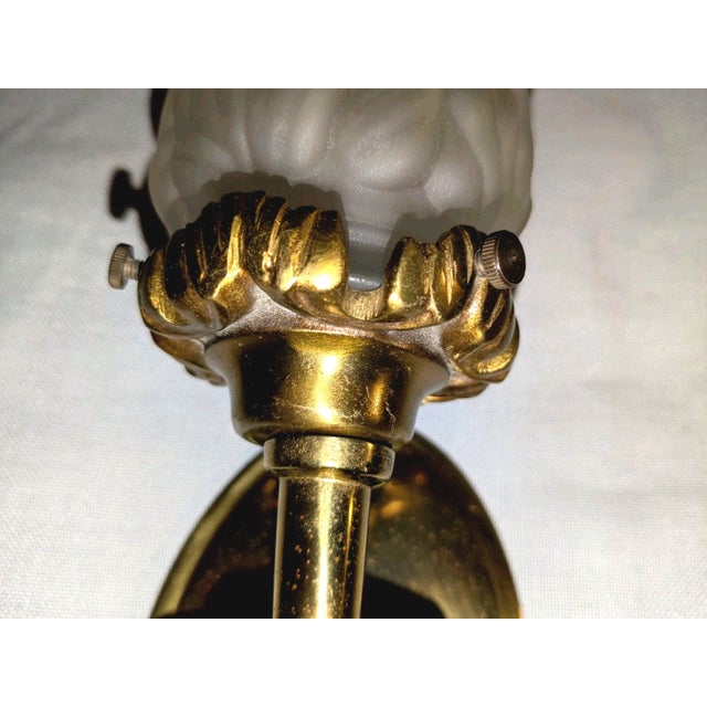 1950's French Regency Gilt and Patinated Bronze Hand/ Fist Torch Sconce For Sale - Image 10 of 11