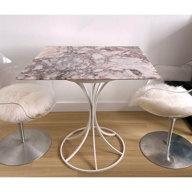Laverne International 1960s Estelle & Erwine Laverne Rose Granite Pedestal Table Laverne International Knoll For Sale - Image 4 of 10