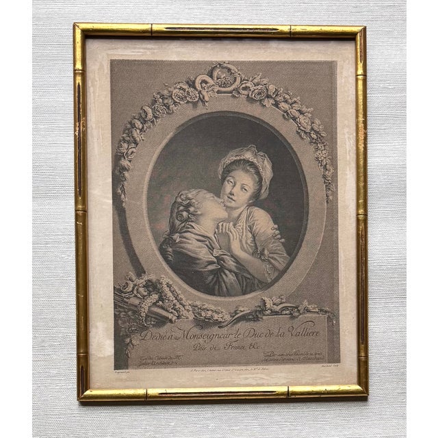 Pair of late 18th century romantic engravings by Gabriel Marchand after Jean-Honoré Fragonard paintings "Le Basier" and...