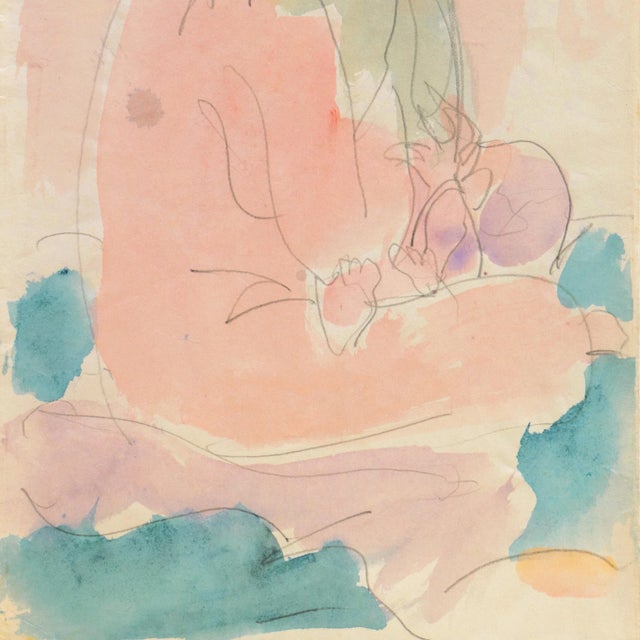 1950s 'Mother and Child' by Victor Di Gesu, Carmel Artist, Paris Academie Chaumiere, Louvre, San Francisco Art Association, Los Angeles County Museum of Art For Sale - Image 5 of 7