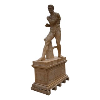 Italian Artist, Large Sculpture of a Greek Athlete, 20th Century, Marble For Sale