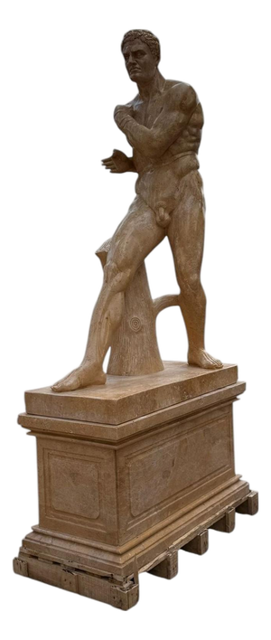 Italian Artist, Large Sculpture of a Greek Athlete, 20th Century, Marble