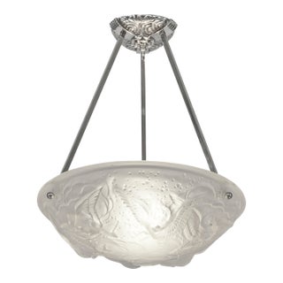 French Art Deco Pendant Light by Muller Freres 1930 France For Sale