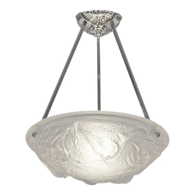 French Art Deco Pendant Light by Muller Freres 1930 France For Sale