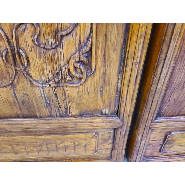 Wood Antique Chinese Temple Doors Panels 20th Century - Set of 4 For Sale - Image 7 of 13