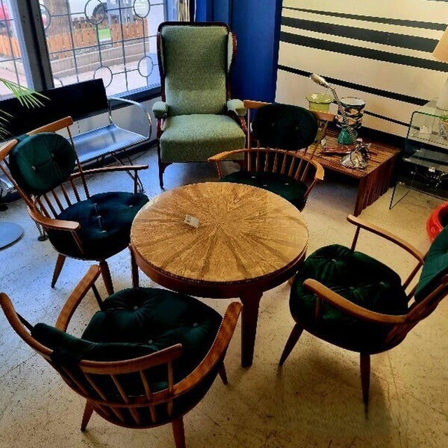 Wood Mid-Century Seating Set attributed to Franz Schuster, 1970s, Set of 4 For Sale - Image 7 of 7