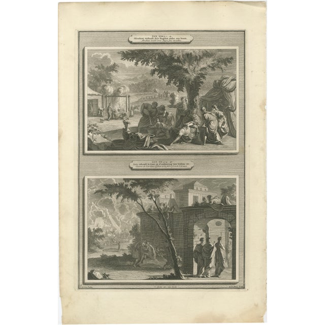 Hollywood Regency Pieter Mortier, Creation of the World & Genesis Scenes, 1700s, Engraving, Set of 3 For Sale - Image 3 of 10