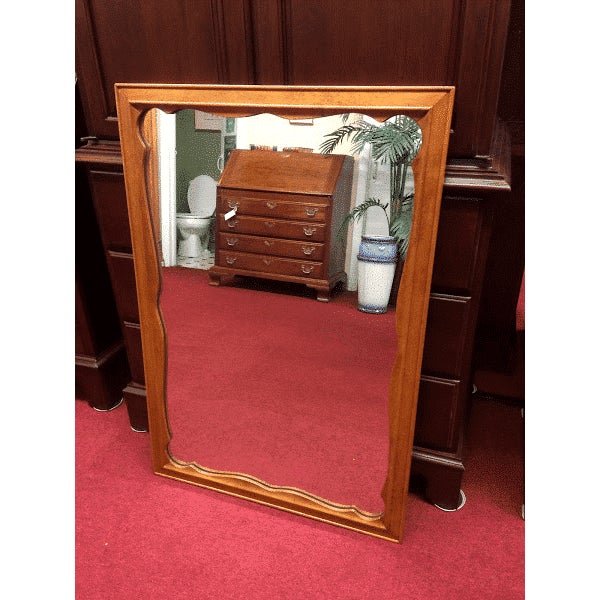 Vintage Maple Scalloped Mirror, Ethan Allen Furniture Chairish
