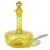 Beautiful antique, early Venetian hand blown yellow and gold flecks Italian art glass cruet with original stopper....