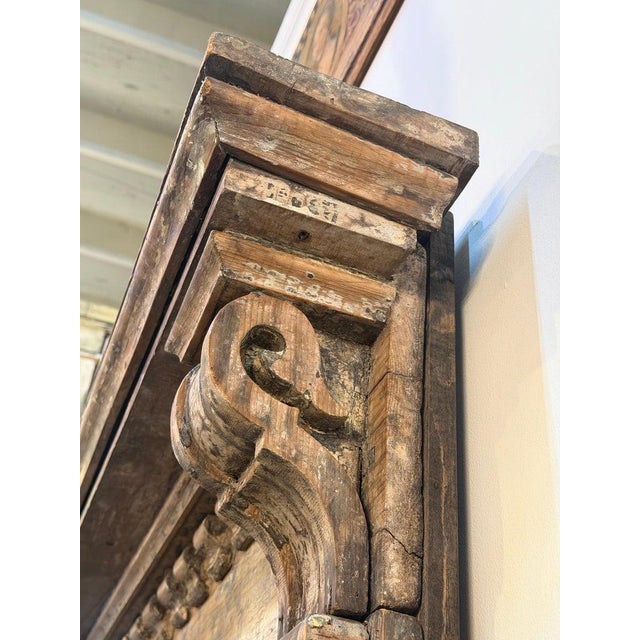 Neoclassical Pier Mirror, Distressed Wood, Circa 1880s For Sale In Los Angeles - Image 6 of 18