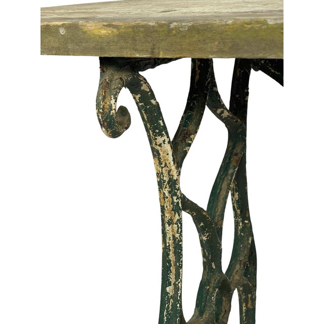 Husqvarna Attributed Cast Iron Sewing Machine Table, Garden / Primitive Patina, Early 20th Century For Sale In Cincinnati - Image 6 of 12