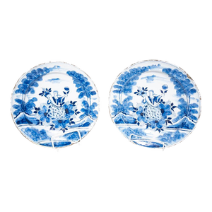 Pair of Delft Blue and White Chargers