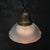 1950s Vintage Industrial Glass Brass Pendant Light from Holophane, Usa For Sale - Image 5 of 8