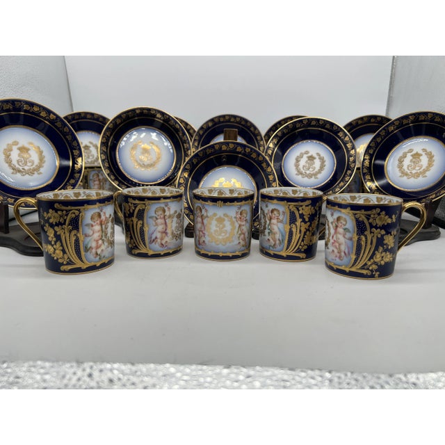 Manufacture de Sevres Sevres 19th C., Chateau Des Tuileries 1846 Louis Phillippe Cup / Saucer Set For Sale - Image 4 of 8