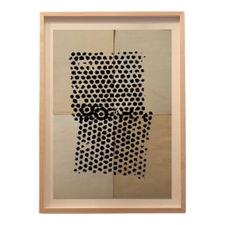 Abstract Black Dot Artwork on Wood, Modern Framed Wall Art by Jake Poser For Sale