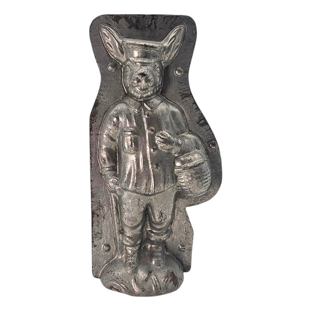 H. Heris German Tin Chocolate Mold — Dutch Bunny #442, 10” For Sale
