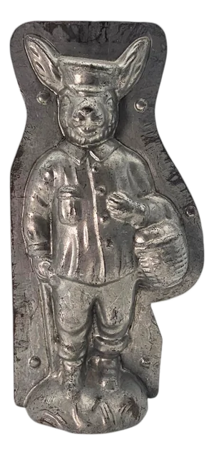 H. Heris German Tin Chocolate Mold — Dutch Bunny #442, 10”