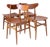 Scandinavian Wood Dining Chairs in the the style of Hans J. Wegner, 1960s, Set of 4 For Sale