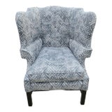 Antique Deep Wingback Chair For Sale