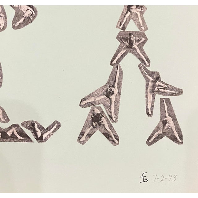 Collage from the estate of Chicago artist James Frederic Bone (1929-2015). Signed lower right and dated 1993. Bone used...