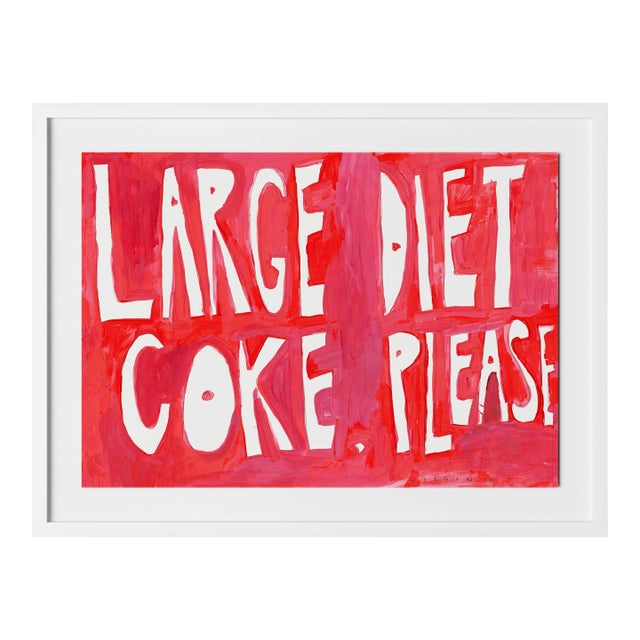 Large Diet, Please by Virginia Chamlee in White Frame, Medium Art Print For Sale