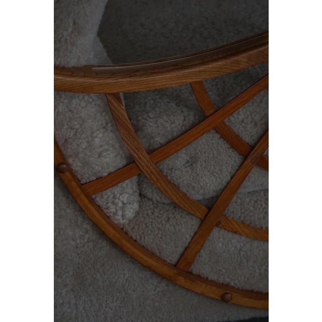 Swedish Modern Lounge Chairs in Shearling Lambswool & Elm, 1940s, Set of 2 For Sale - Image 17 of 18