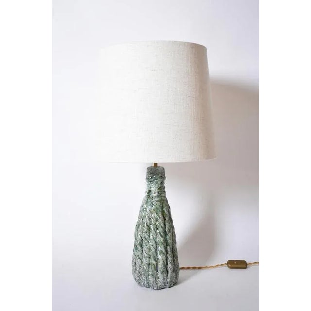 "Villandry" 32cm light blue honey ceramic lamp, Barracuda edition. "Villandry" 32cm ceramic table lamp with the shape of a...