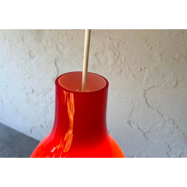 Vintage Opaline Suspension Lamp, 1960s For Sale - Image 4 of 7