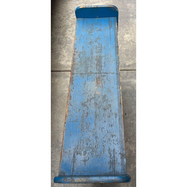 Late 19th Century 20Thc Original Blue Painted Book Shelf For Sale - Image 5 of 7