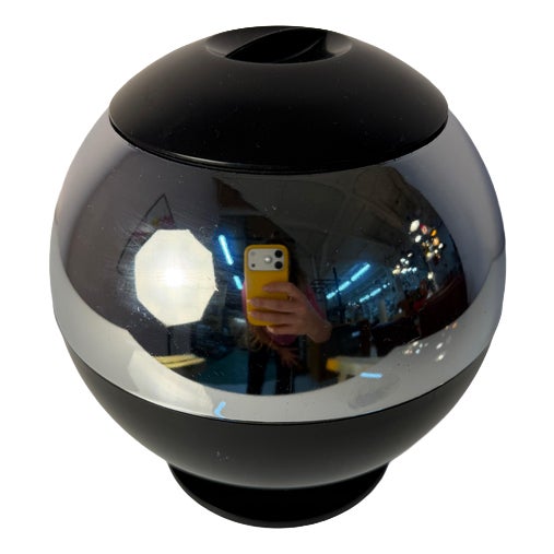 Spherical Ice Bucket in Chrome-Plated Plastic by Quist For Sale