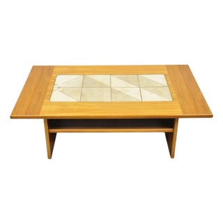 Vintage Gangso Mobler Mid Century Danish Modern Teak Tile Top Coffee Table For Sale
