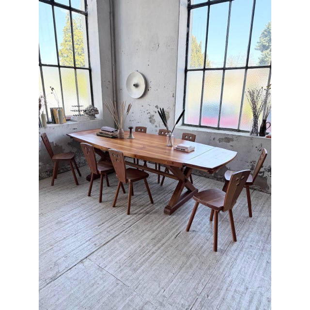 Table and Chairs Set by Malmvall, 1950s, Set of 9 For Sale - Image 4 of 18