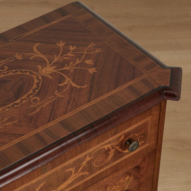 Antique Italian Neoclassical Inlaid Chest or Stand For Sale - Image 12 of 16