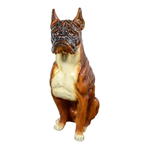 1970’s Large Scale Molded Resin Boxer Dog Statue / Sculpture Style Marwal Industries