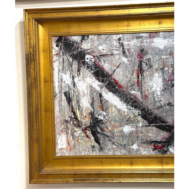 Early 21st Century Niki Smith Monumental Abstract Expressionist Impasto Painting Giltwood Frame For Sale - Image 5 of 8