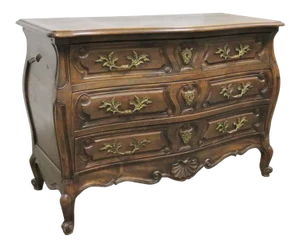 Late 19th Century Louis XV Carved Walnut Bombay Commode