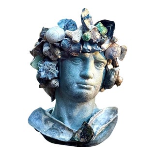 Shell Bust Planter - “May River Hermes” by Artist: Fancy of May River Neptune For Sale