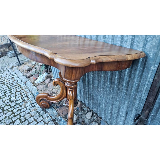 Art Nouveau wooden console table / side table, dimensions, height 92 cm, width 112,5 cm, depth 52 cm