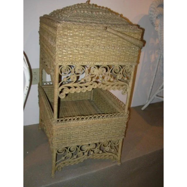 Wicker Elaborate Sewing Basket For Sale In New York - Image 6 of 11