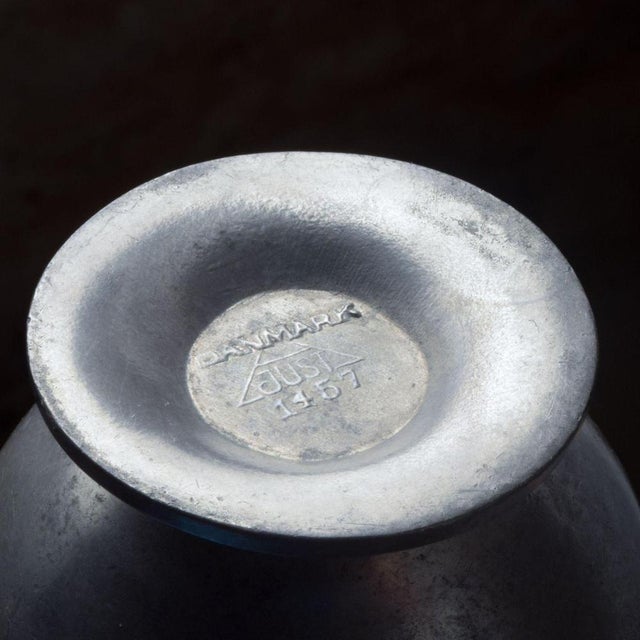Vintage Danish Pewter Vases by Just Andersen, 1940s., Set of 2 For Sale - Image 4 of 5