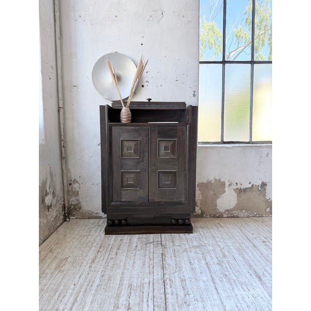 Vintage art deco storage unit or bar cabinet from the 1940s, reminiscent of the work of josef hoffmann or francisque...
