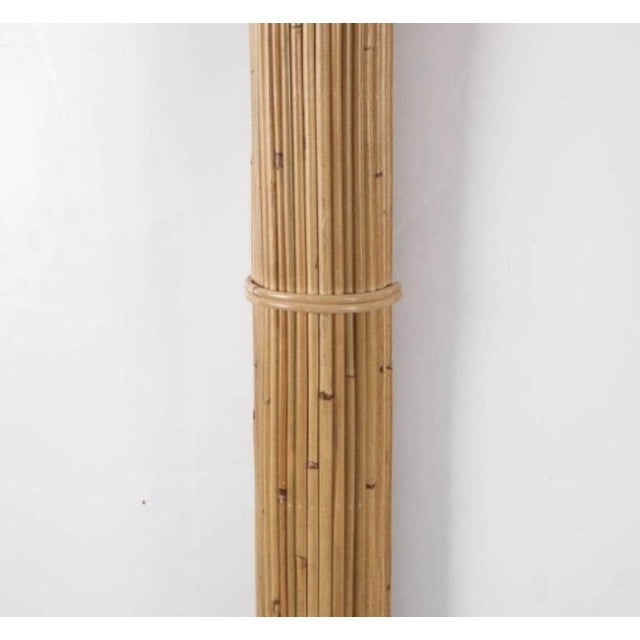 Large Rattan Palm Tree Sconces, 1980s, Set of 2 For Sale - Image 3 of 7