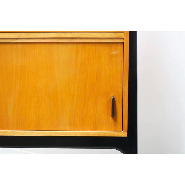 Black Mid-Century Modern Belgian Highboard by Alfred Hendrickx for Belform, 1958 For Sale - Image 8 of 15